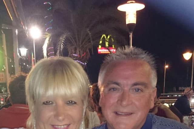 Sharon and Stuart Logan. Stuart 64 recovered from Coronavirus at King's Mill Hospital.