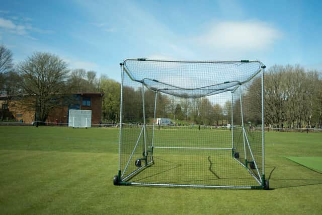 One of the damaged nets at Edwinstowe's historic cricket club.