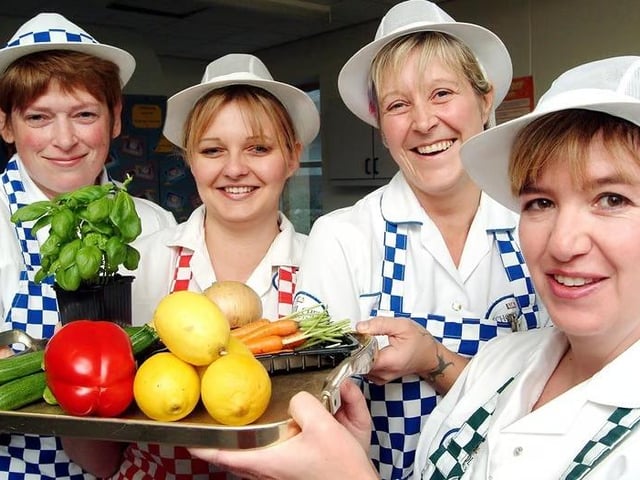 School cooks from left, Alison Rodgers, Jenny Warnes, Christine Foley and Bonnie Pollard prepared to battle in the heats of 'School Chef of the Year' at Manor School, Mansfield Woodhouse