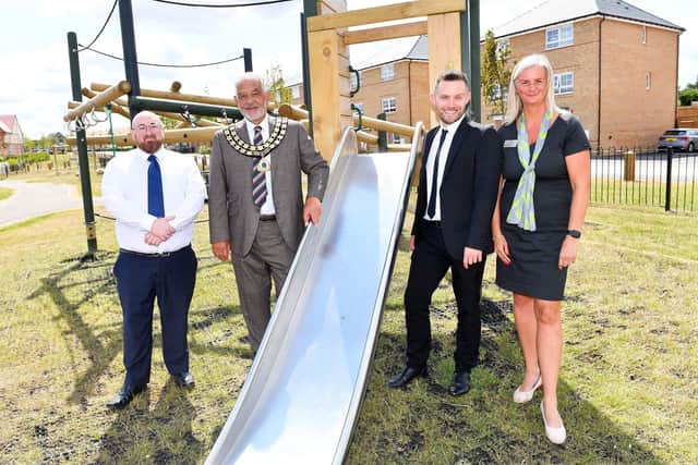Cllr Paul Grafton with Tom Jordan, Josh Malone and Angela Lattuca at The Hawthorns