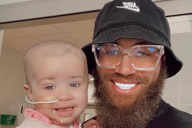 Ashley with his daughter Azaylia Diamond Cain. Photo: Instagram/Ashley Cain