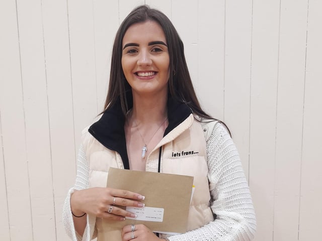 Charlotte Bingham successfully achieved an 8 in art and design; a 7 in maths; 6s in English literature, chemistry and physics; 5s in English language, biology and French; and a 4 in Geography.