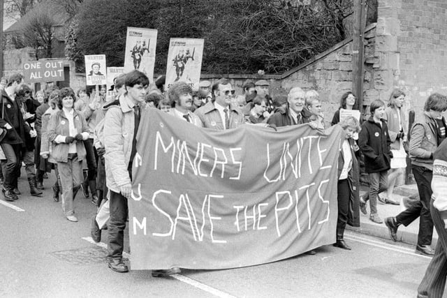 Mansfield and Ashfield strikers and their families marched through the streets.