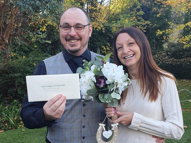 Anne-marie married on 4.11.20. She said: 'So our wedding was supposed to be in June last year in May we postponed it until March this year and it looks like we're going to have to postpone again. We managed to do our legal part at the registry office on the 4th of November the day before the next lockdown was put in place. We only had our witnesses no other family or friends or even our children present. So my wedding dress is still being looked after by my maid of honour and all my wedding items are in storage for now.'