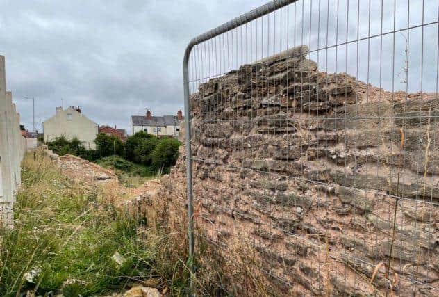 A section of the wall that is still standing