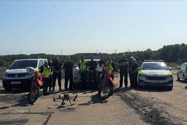 Officers took action to enforce the ban on off-road vehicles and motorcycles on publicly accessible land in the area known locally as 'The Desert'.