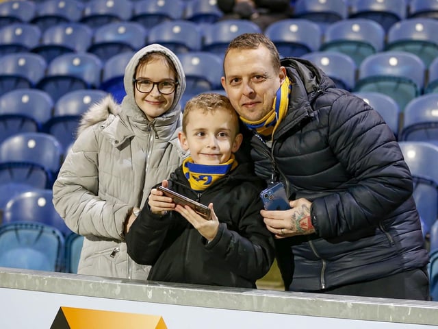 Mansfield Town fans ahead of the draw with Grimsby Town.