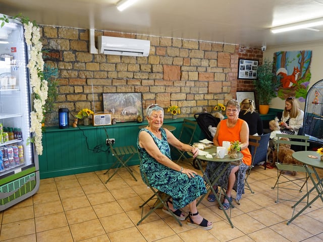 Customers can also sit inside and purchase a variety of sweet and savoury foods, as well as hot and cold drinks.
