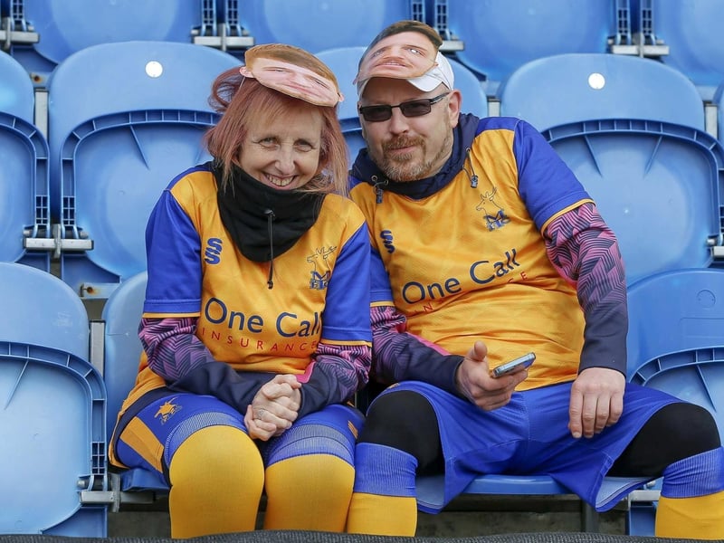 Mansfield Town fans who made the final day of the season trip to Colchester United.