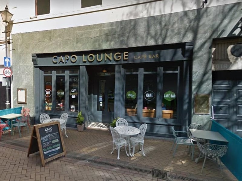 Capo Lounge offers a variety of tasty burgers. All burgers are served with house slaw and your choice of fries or salad.