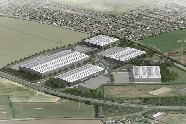 A CGI image of proposed plans for Penniment Farm business park.