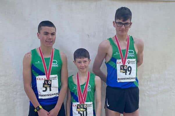 National champions, from left: Ed Sankey, Jacob Nugent and Eddie Holden.