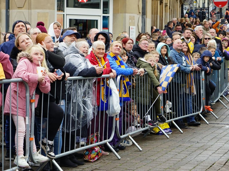 Mansfield Town FC open top bus tour through Mansfield.