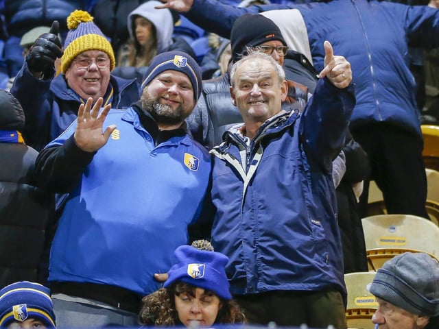 Mansfield Town fans at last night's draw with Sutton United.