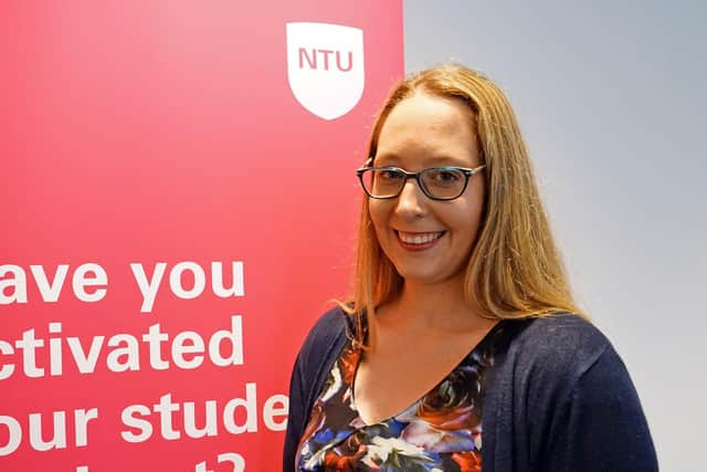 Sarah Oscroft is one of the 16 students, graduating from the nursing associate course at Mansfield's NTU building.