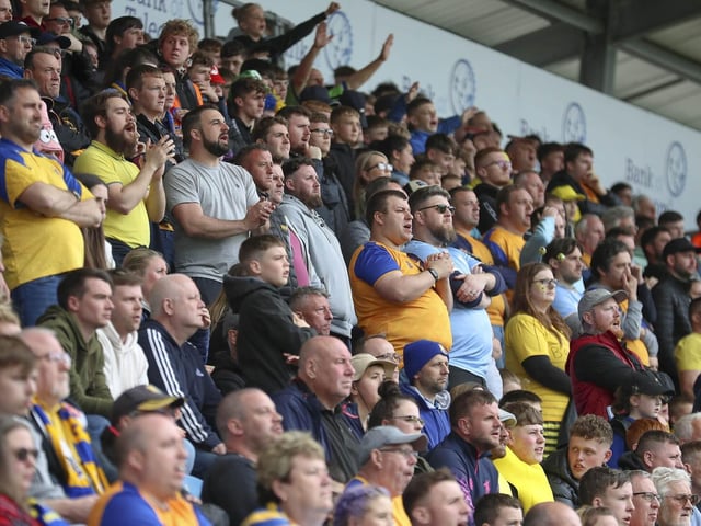 Mansfield Town fans who made the final day of the season trip to Colchester United.