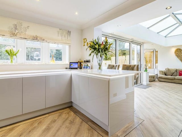 At the heart if the £750,000 Bagthorpe home is this high-spec kitchen/breakfast room, which leads seamlessly into an orangery.