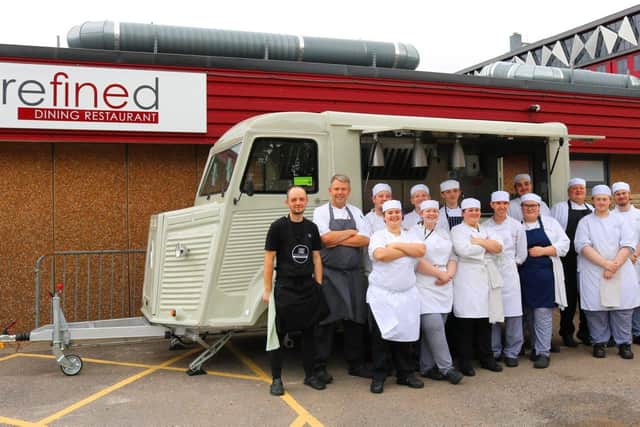 Lewis, Mark and current level 3 chefs with his catering van