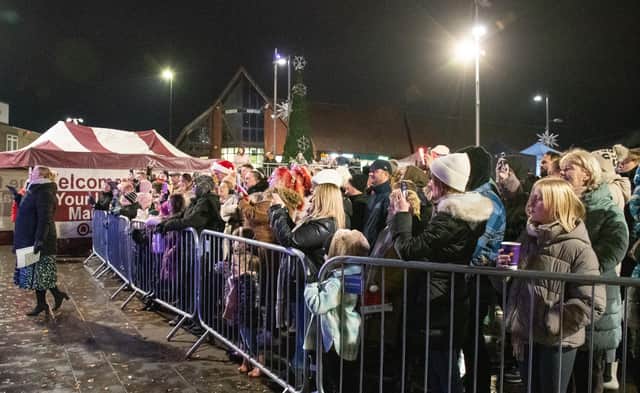 A big crowd gathered for the Christmas lights switch-on in Kirkby