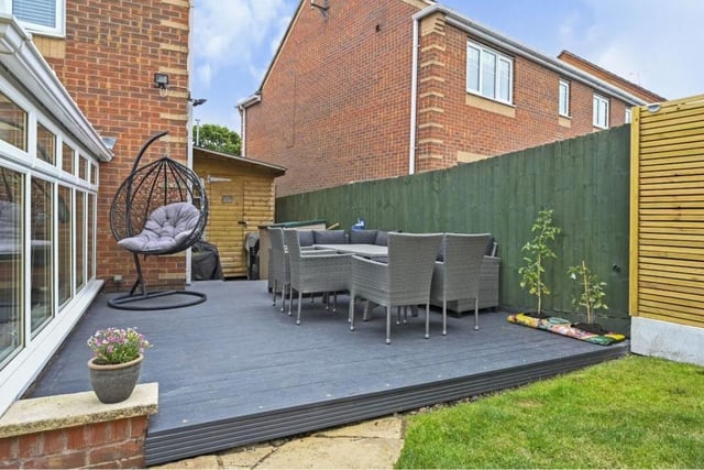 You can just imagine entertaining family and friends on this decked area in the garden on warm summer evenings.