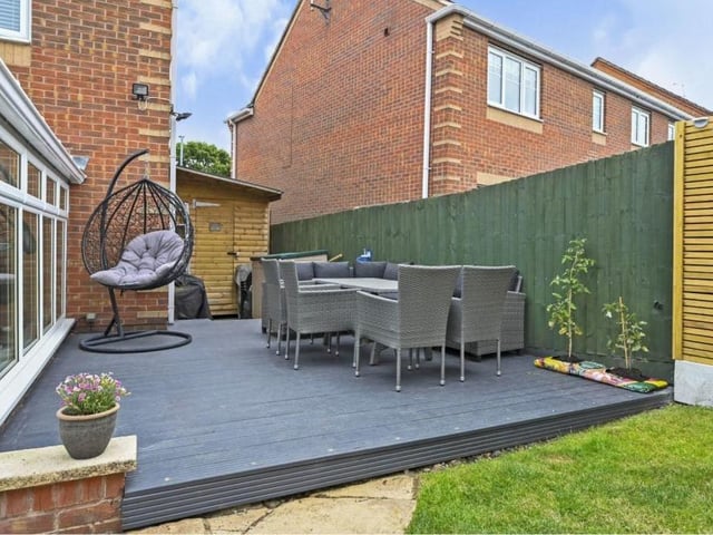 You can just imagine entertaining family and friends on this decked area in the garden on warm summer evenings.