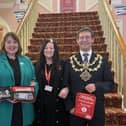 Police and Crime Commissioner Caroline Henry, Dr Lynne Baird MBE and Executive Mayor Andy Abrahams