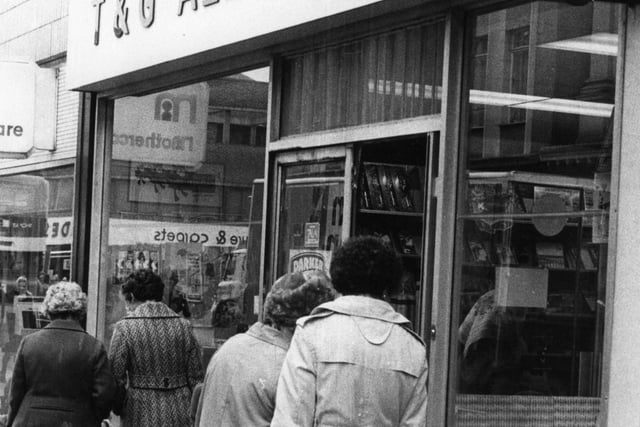 Shoppers outside T & G Allan in King Street. Does this bring back happy memories?