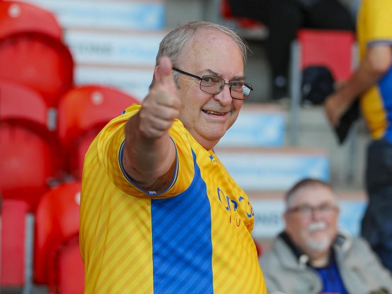 Mansfield Town fans at the Sky Bet League 2 match against Doncaster Rovers.