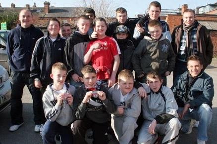 2008: A fantastic group shot of Eastwood Police Station youths getting ready to see a Nottingham Forest match.