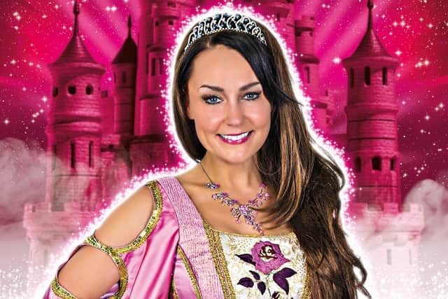 Amy Thompson on costume as Princess Briar Rose, ready for Sleeping Beauty.