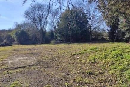 The proposed site, pictured in 2025, for seven permanent caravan homes, at Station Yard, near Chesterfield Road, Pleasley.