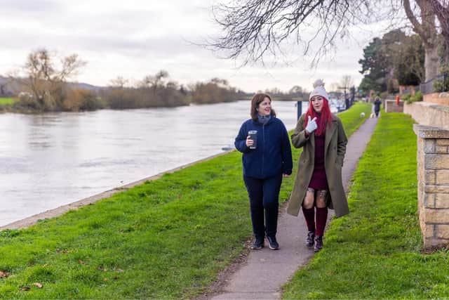 Mayor Claire Ward on a section of The Loop with Daisy Dady, of Rainworth-based The Social Action Hub.
