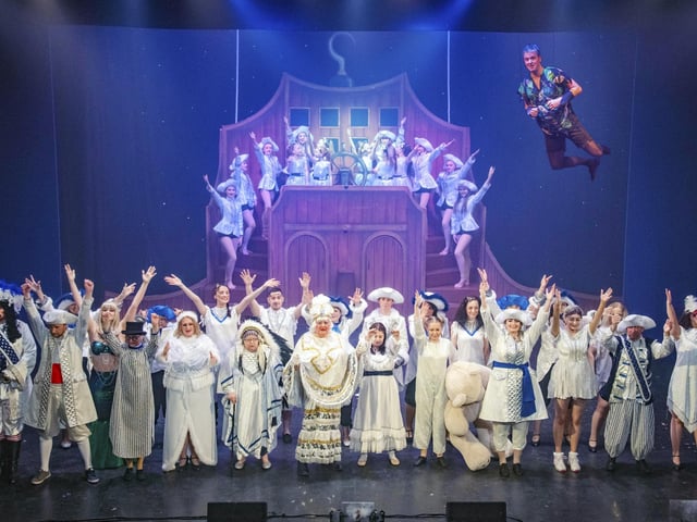 The full cast of Mansfield Hospitals Theatre Troupe's Peter Pan pantomime in 2020.