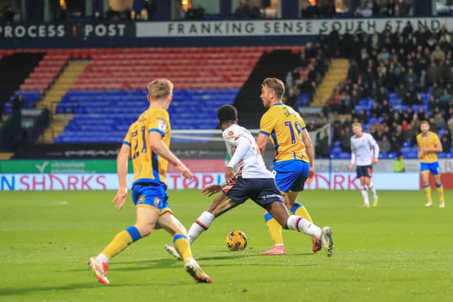 Action during the English Football League 1 match against Bolton Wanderers FC at The Toughsheet Community Stadium, 29 December 2029. Photo credit Chris & Jeanette Holloway / The Bigger Picture.media