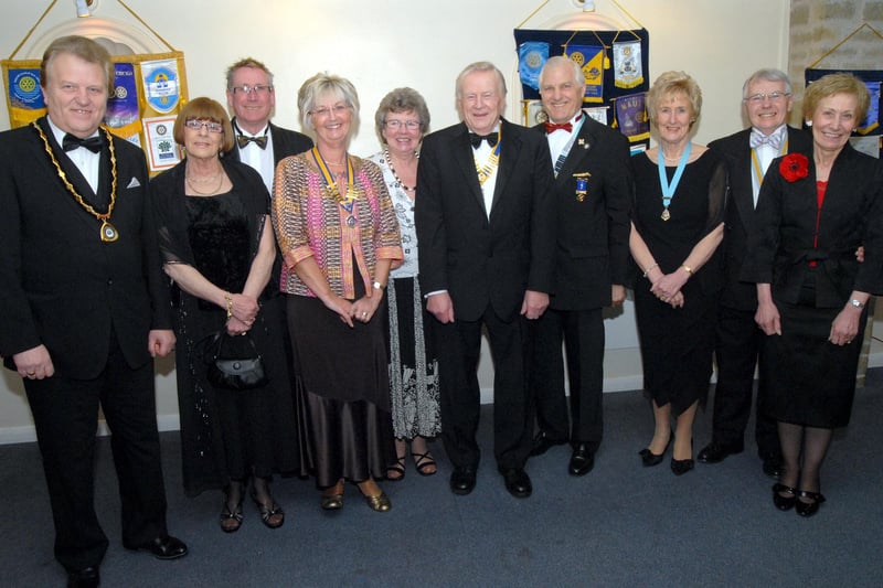Rtn Richard Woodhouse, fifth right, President of the Rotary Club of Kirkby in Ashfield pictured with some of his guests at the club's 63rd Charter Dinner in 2010.