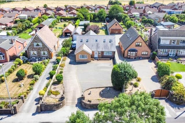 An overhead shot of the four-bedroom, detached dormer bungalow on Abbott Road in Mansfield, for which Purplebricks are inviting offers of more than £430,000.