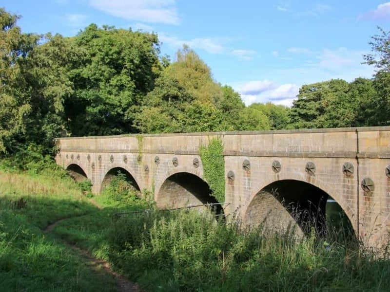 Built around 1817-19 and opened to horse traffic before being updated to a standard gauge railway by the Mansfield & Pinxton Railway, along side Kings Mill Reservoir is of the oldest viaducts in the country. King's Mill viaduct was built by Josiah Jesop in 1817 and was a 'vital' part of life in the town during the 1800s. It is still used today, although not for the railway but as a public walkway.