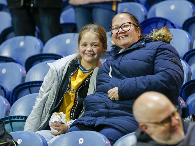 Mansfield Town fans watching the draw with Wrexham.