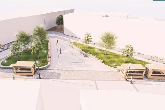 Portland Square is being transformed into a “contemporary public space which can be enjoyed by all residents, visitors, and businesses”. The creation of two urban green spaces, featuring eight mature native trees, lawns, inbuilt seating and lighting, are the centrepiece of the plans.