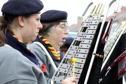 2011: A band plays during the Remembrance Service, held at the Cadets Cross in Eastwood.