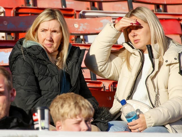 Mansfield Town fans at the defeat to Swindon Town.