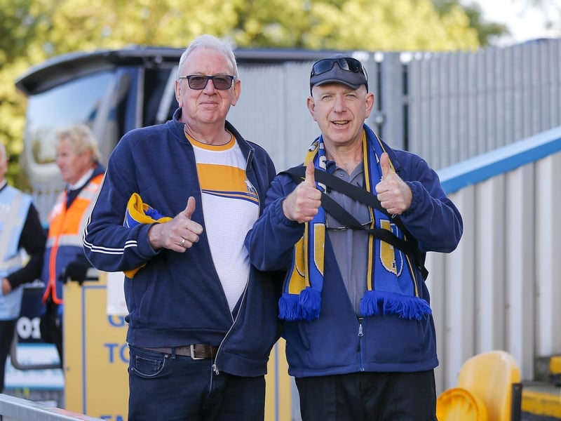 Mansfield Town fans ahead of the win over Grimsby Town on 8th Aug 2023.