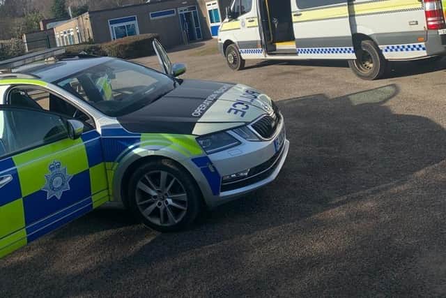 Pupils at Ravenshead Primary School were able to see inside a police car