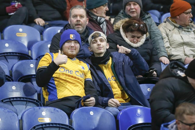 Mansfield Town fans at last night's draw with Sutton United.