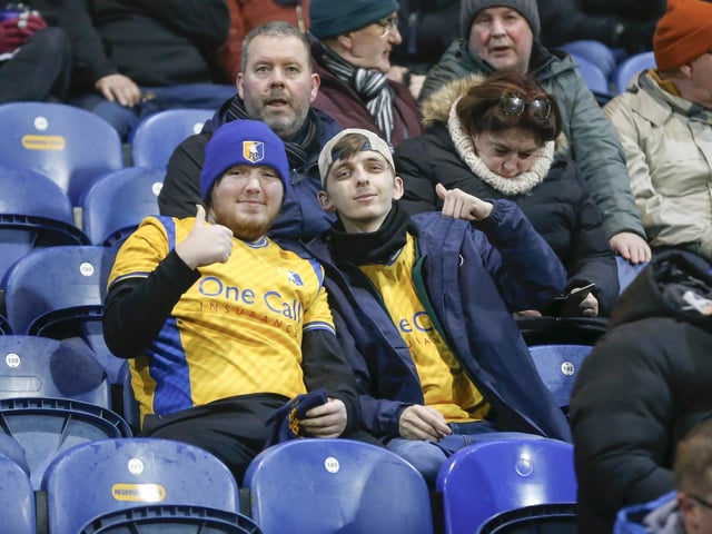 Mansfield Town fans at last night's draw with Sutton United.