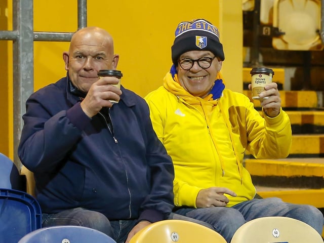 Stags fans during the Sky Bet League 2 match against Newport County AFC at the One Call Stadium, 25 Oct 2022