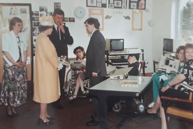 The Queen at Portland College in 1990.
