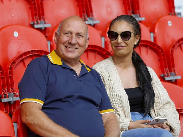Mansfield Town fans enjoy the 3-1 win at Doncaster Rovers.