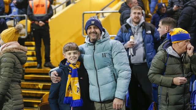 Mansfield Town fans at last night's draw with Sutton United.