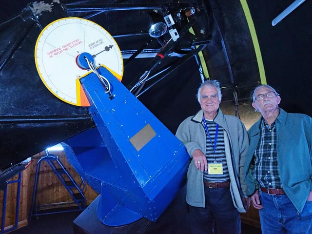 Stephen Binns, communications officer, is pictured with David Collins, a founding member.